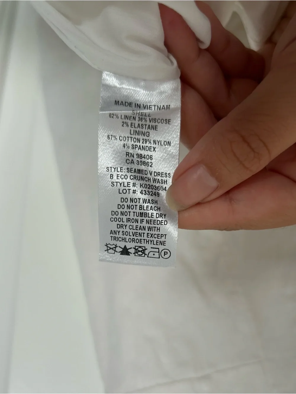 Theory Seamed V-Neck White Linen Blend Midi Dress Size 4 chic preppy summer - Picture 12 of 16